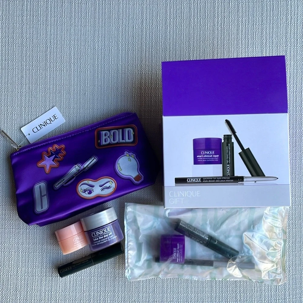 Clinique gift sets with pouch eyeliner eye cream mascara